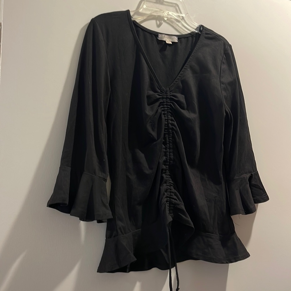 Black, cropped going-out top